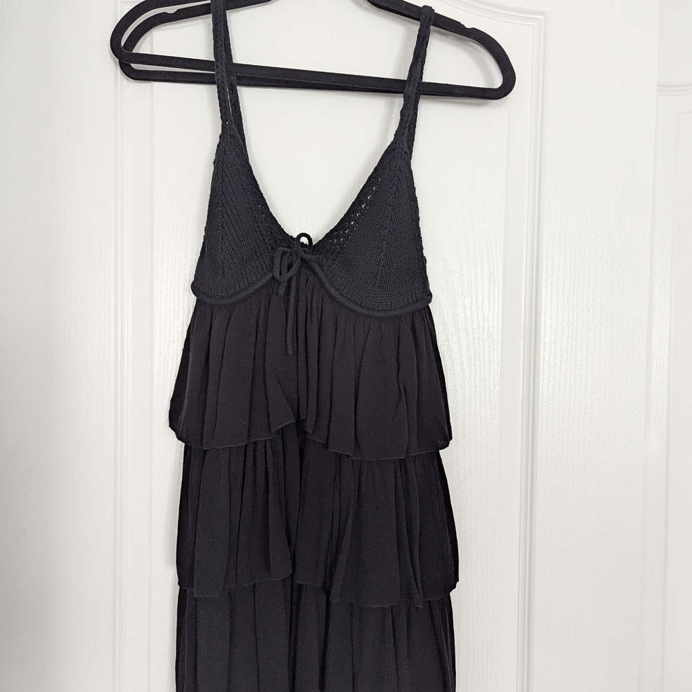 Zara Black Crochet Detail Dress - Picture 2 of 3
